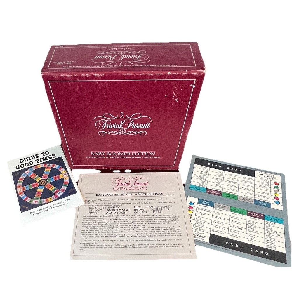 Vintage Trivial Pursuit Baby Boomer Edition Subsidiary Card Set No. 10 1983